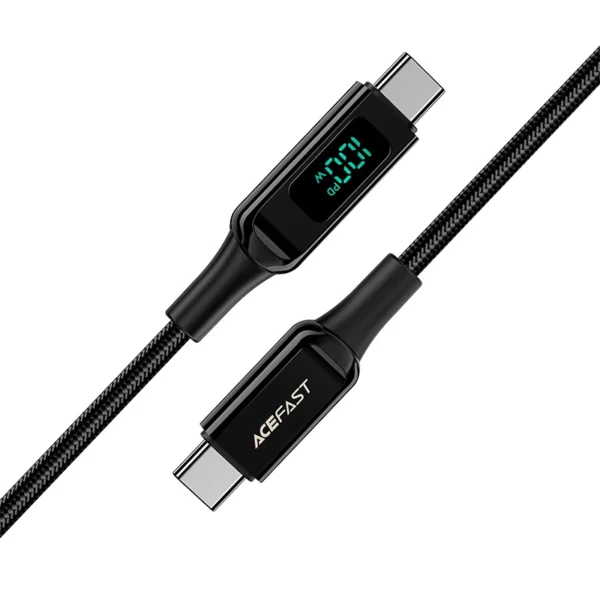 Acefast C6-03 juodas USB-C - USB-C PD QC kabelis 100W 5A 480Mb/s 2 m - juodas - Image 3