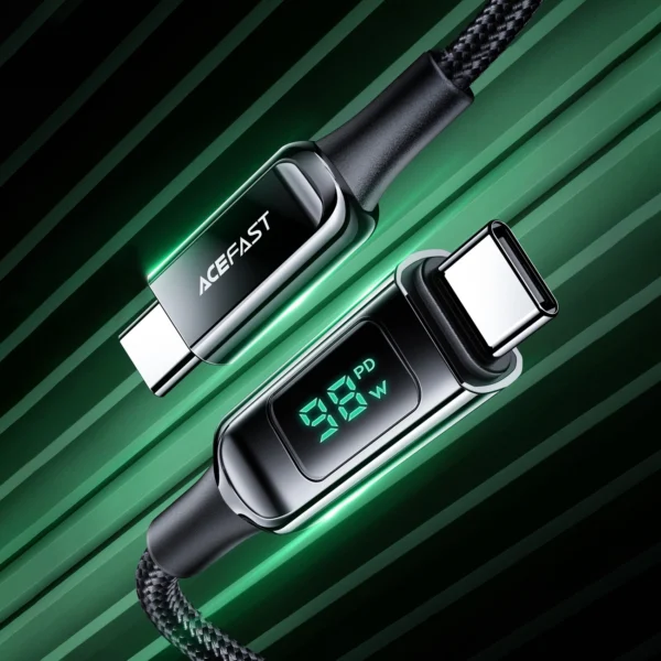 Acefast C6-03 juodas USB-C - USB-C PD QC kabelis 100W 5A 480Mb/s 2 m - juodas - Image 7
