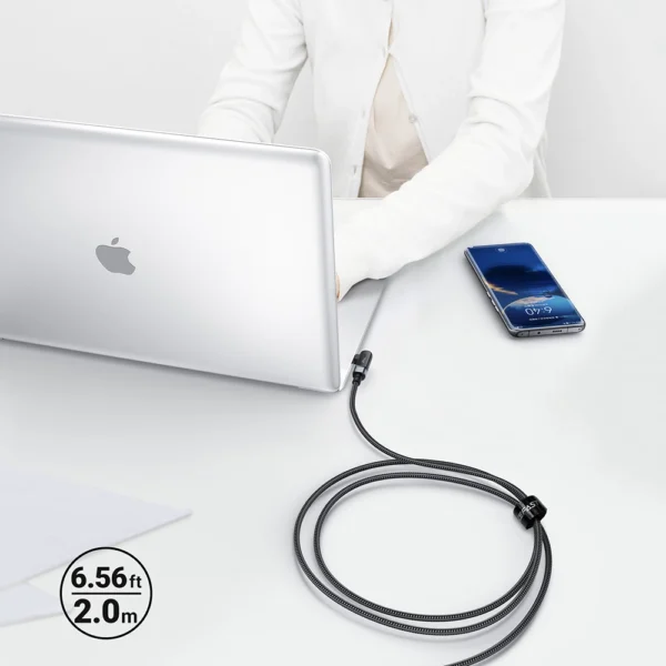 Acefast C5-03 juodas USB-C - USB-C PD QC kabelis 100W 5A 480Mb/s 2 m - juodas - Image 10