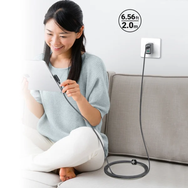 Acefast C5-03 juodas USB-C - USB-C PD QC kabelis 100W 5A 480Mb/s 2 m - juodas - Image 11