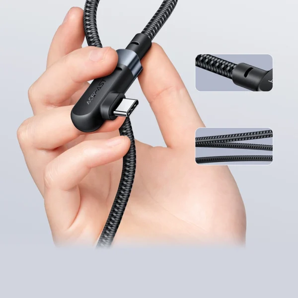 Acefast C5-03 juodas USB-C - USB-C PD QC kabelis 100W 5A 480Mb/s 2 m - juodas - Image 7