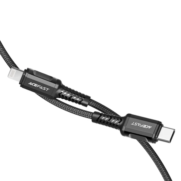 Acefast C1-01 Lightning - USB-C MFi PD kabelis 30W 3A 480Mb/s 1,2 m - juodas - Image 3
