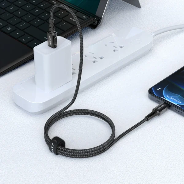 Acefast C1-01 Lightning - USB-C MFi PD kabelis 30W 3A 480Mb/s 1,2 m - juodas - Image 4