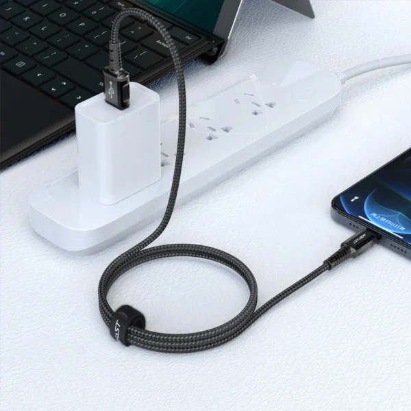 Acefast kabelis MFI USB - Lightning 1,2 m, 2,4A juodas (C1-02 black) - Image 4