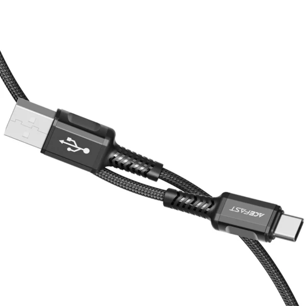 Acefast USB kabelis - USB Type-C 1,2 m, 3A juodas (C1-04 black) - Image 3
