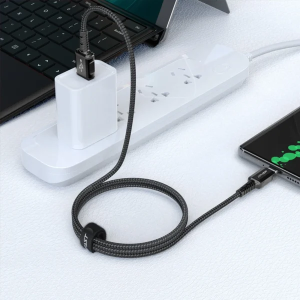Acefast USB kabelis - USB Type-C 1,2 m, 3A juodas (C1-04 black) - Image 4