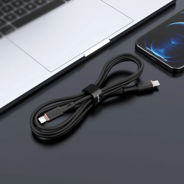 Acefast kabelis MFI USB Type-C - Lightning 1,2 m, 30W, 3A juodas (C2-01 black) - Image 4