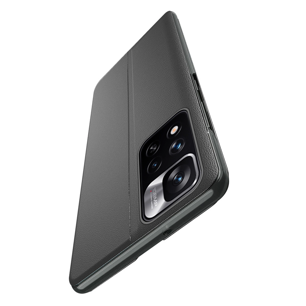 Eco Leather View Case elegantiškas dėklas su atverčiamu dangteliu ir stovėjimo funkcija Xiaomi Redmi Note 11 Pro+ 5G (China) / 11 Pro 5G (China) / Mi11i HyperCharge / Poco X4 NFC 5G juodas - Image 4