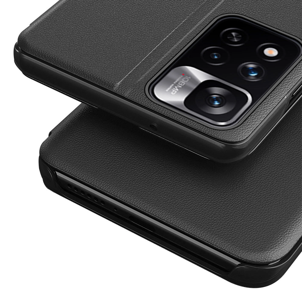 Eco Leather View Case elegantiškas atverčiamas dangtelis su stovėjimo funkcija Poco M4 Pro 5G juodas - Image 5
