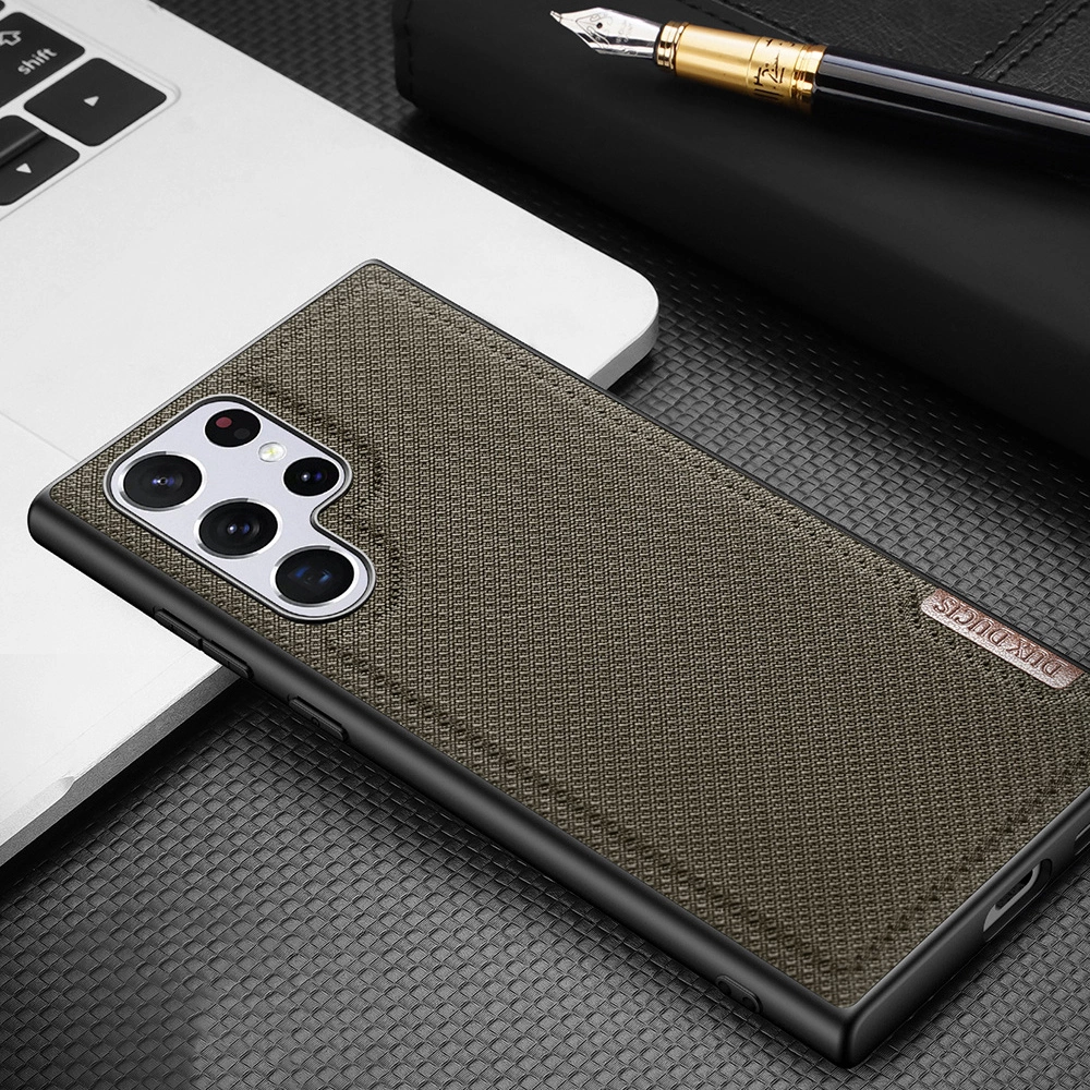 Dux Ducis Fino dėklas, nailono medžiaga Samsung Galaxy S22 Ultra juodas - Image 14