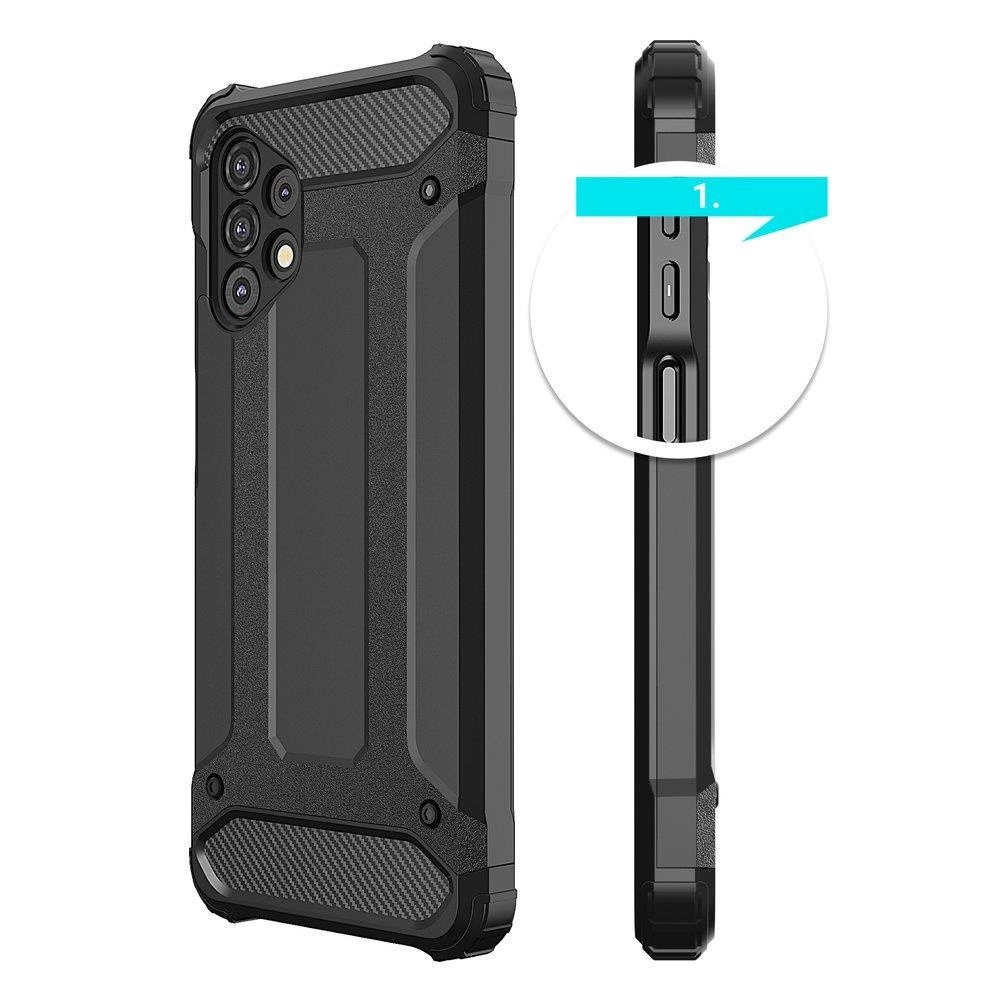 Hybrid Armor tvirtas hibridinis dėklas Samsung Galaxy A73 juodas - Image 5