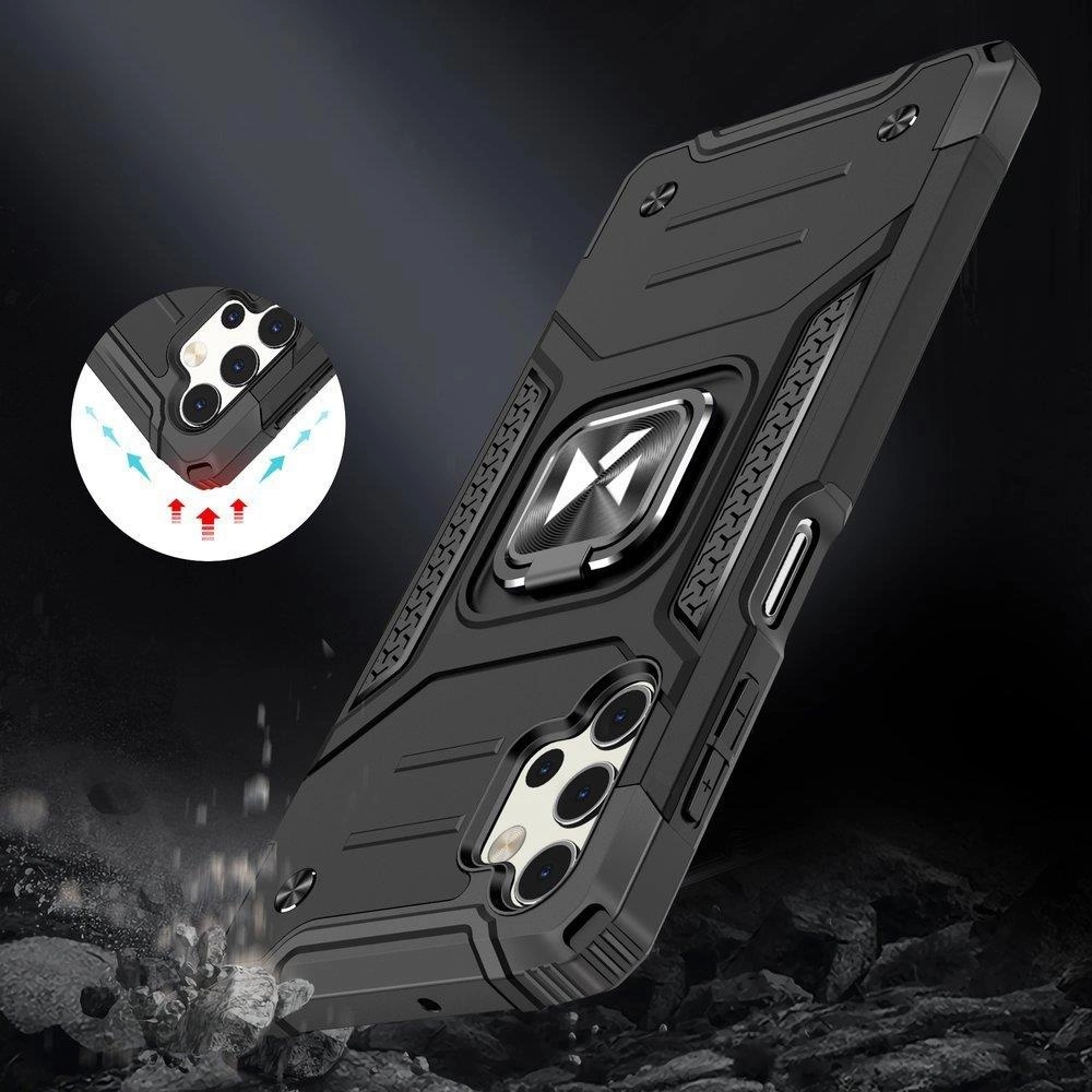 Wozinsky Ring Armor tvirtas hibridinis dėklas + magnetinis laikiklis Samsung Galaxy A73 mėlynas - Image 7