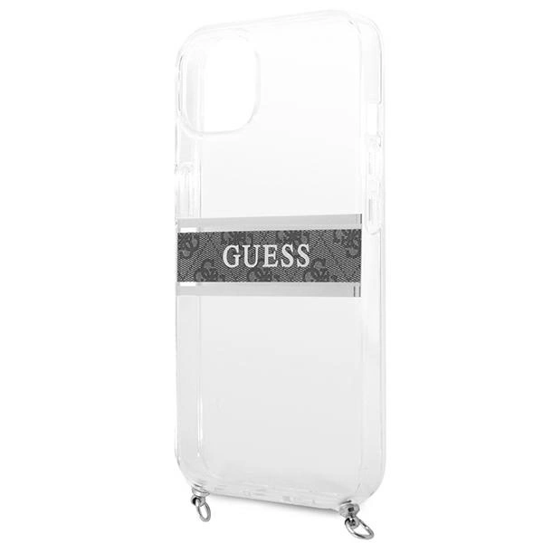 Guess GUHCP13SKC4GBSI iPhone 13 mini 5,4" skaidrus kietas dėklas 4G Gray Strap Silver Chain - Image 6