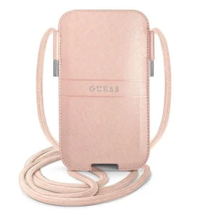 Guess Saffiano Strap 6.1'' Bag - Pink