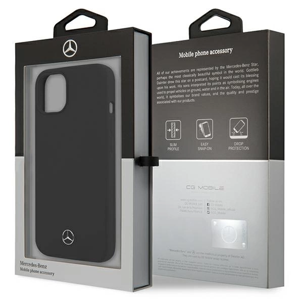 Mercedes MEHCP13SSILBK iPhone 13 mini 5,4" juodas / black kietas dėklas Silicone Line - Image 8