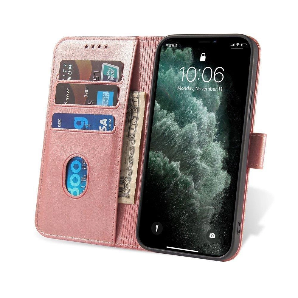 Magnet Case elegantiškas atverčiamas dėklas su stovėjimo funkcija Xiaomi Redmi Note 11 Pro+ 5G (China) / 11 Pro 5G (China) / Mi11i HyperCharge / Poco X4 NFC 5G rožinis - Image 6
