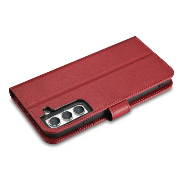 iCarer Haitang odinis piniginės tipo dėklas Samsung Galaxy S22+ (S22 Plus) raudonas (AKSM05RD) - Image 9