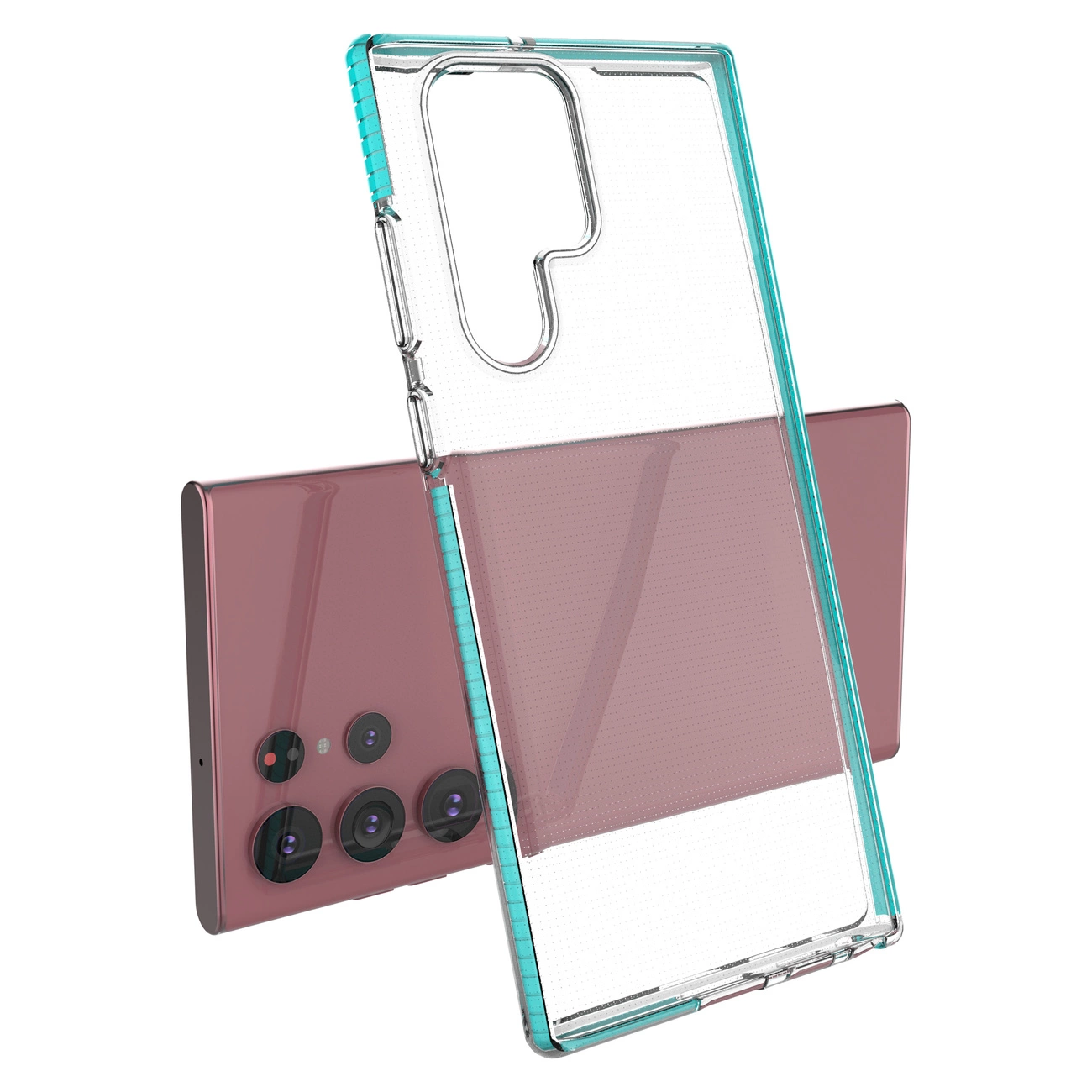 Spring Case gelinis dėklas su spalvotu rėmeliu Samsung Galaxy S22 Ultra šviesiai rožinis - Image 3