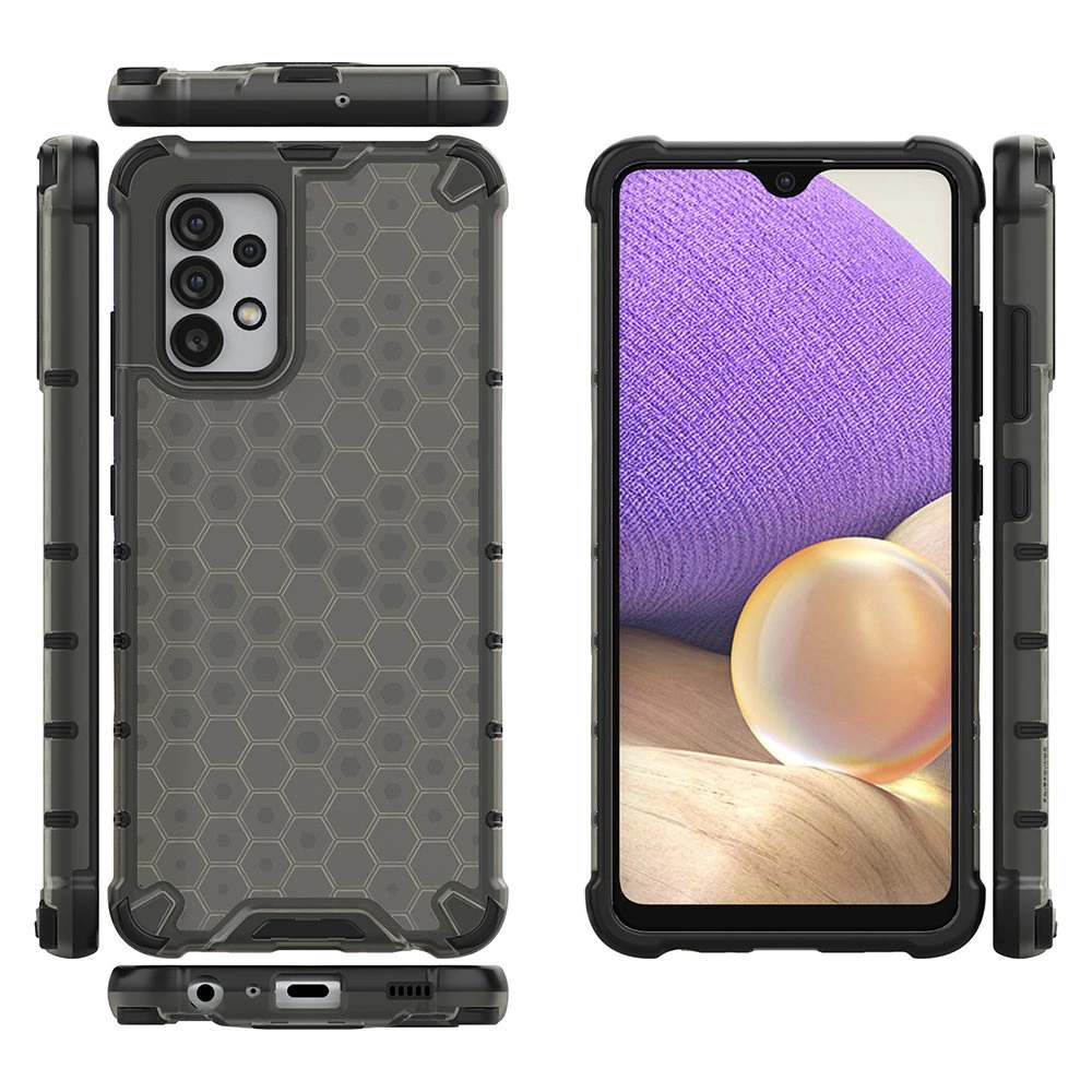 Honeycomb dėklas šarvuotas su gelio rėmeliu Samsung Galaxy A03s (166.5) juodas - Image 2