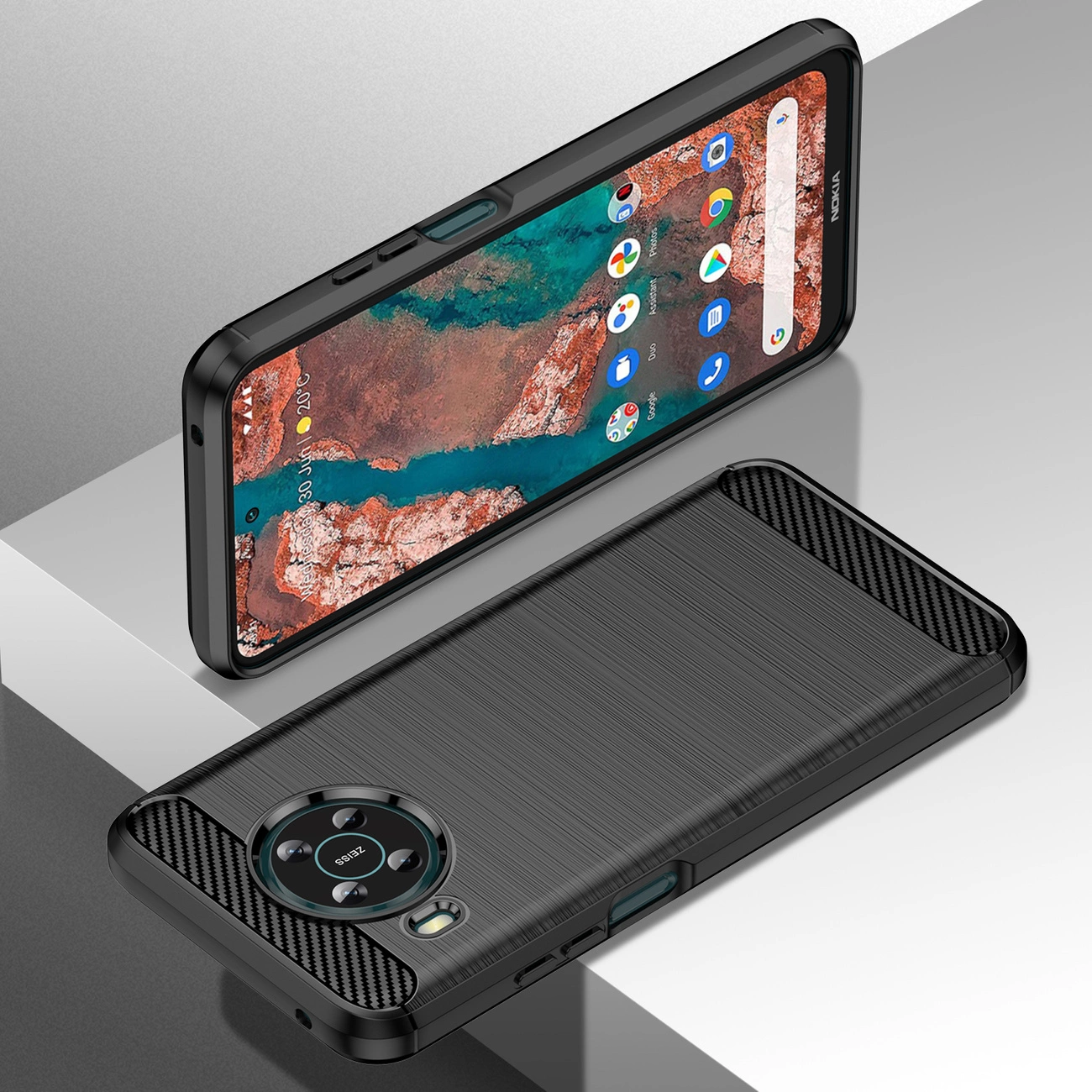 Carbon Case lanksčias dėklas Nokia X100 juodas - Image 6