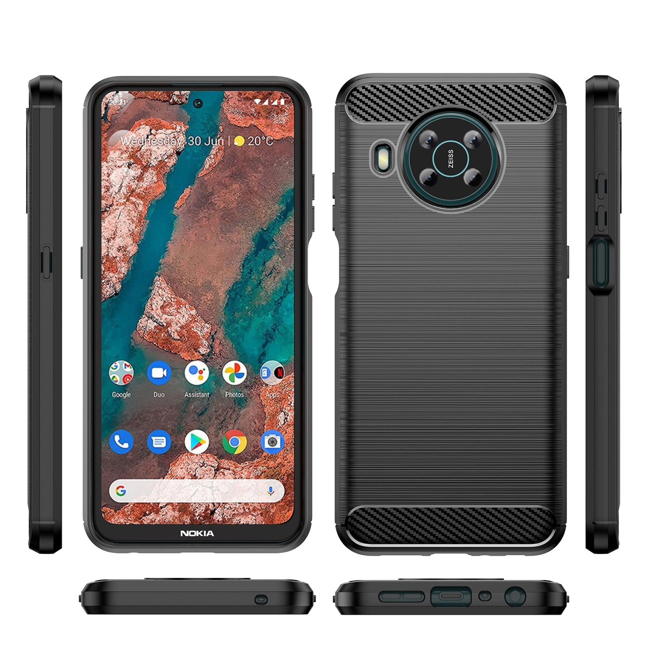 Carbon Case lanksčias dėklas Nokia X100 juodas - Image 8