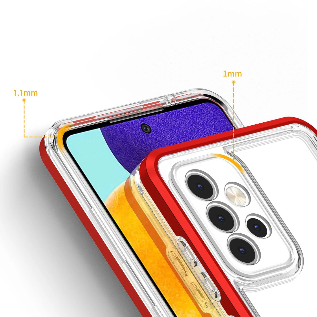 Clear 3in1 Case Samsung Galaxy A13 5G rėmelio gelio dėklas raudonas - Image 4