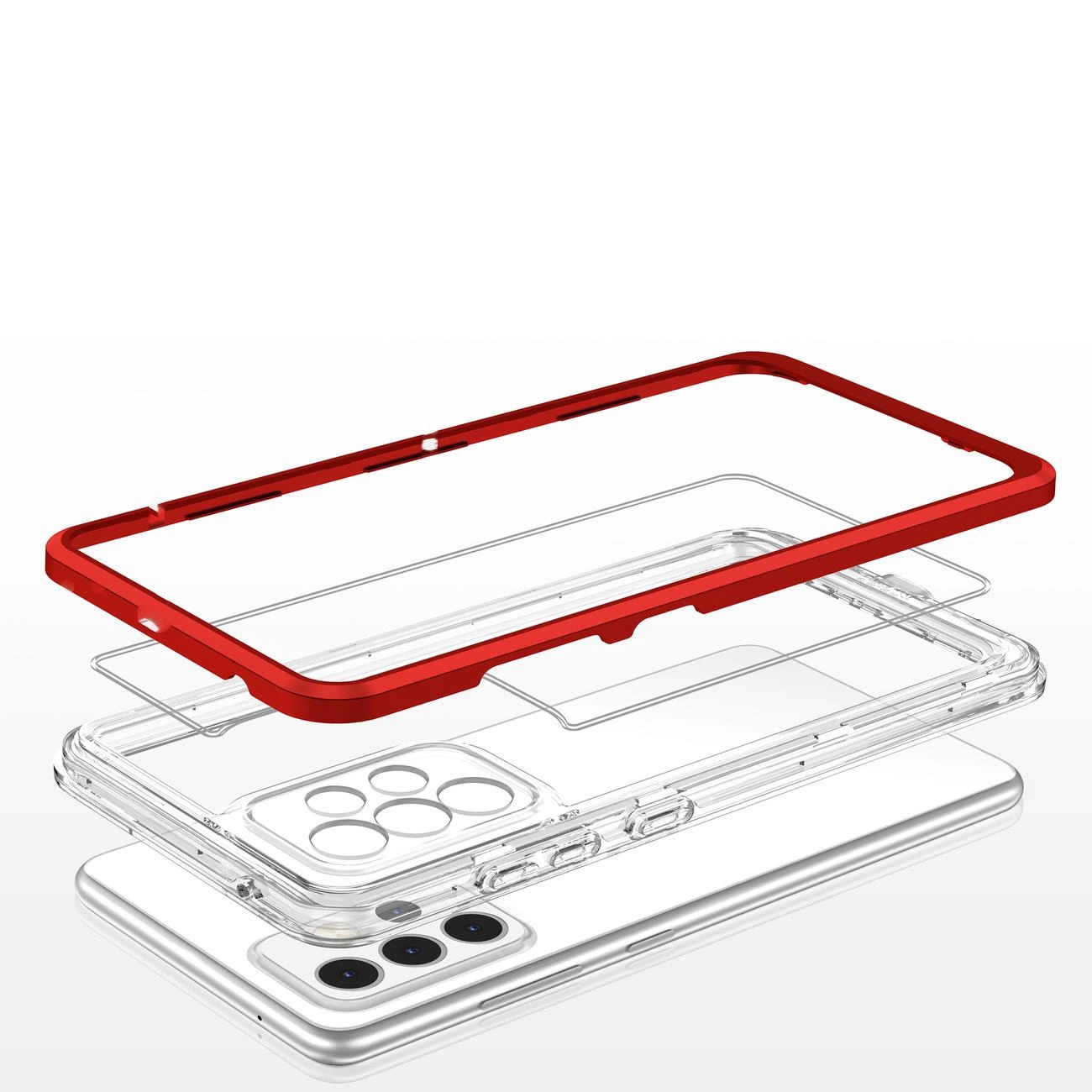 Clear 3in1 Case Samsung Galaxy A13 5G rėmelio gelio dėklas raudonas - Image 5