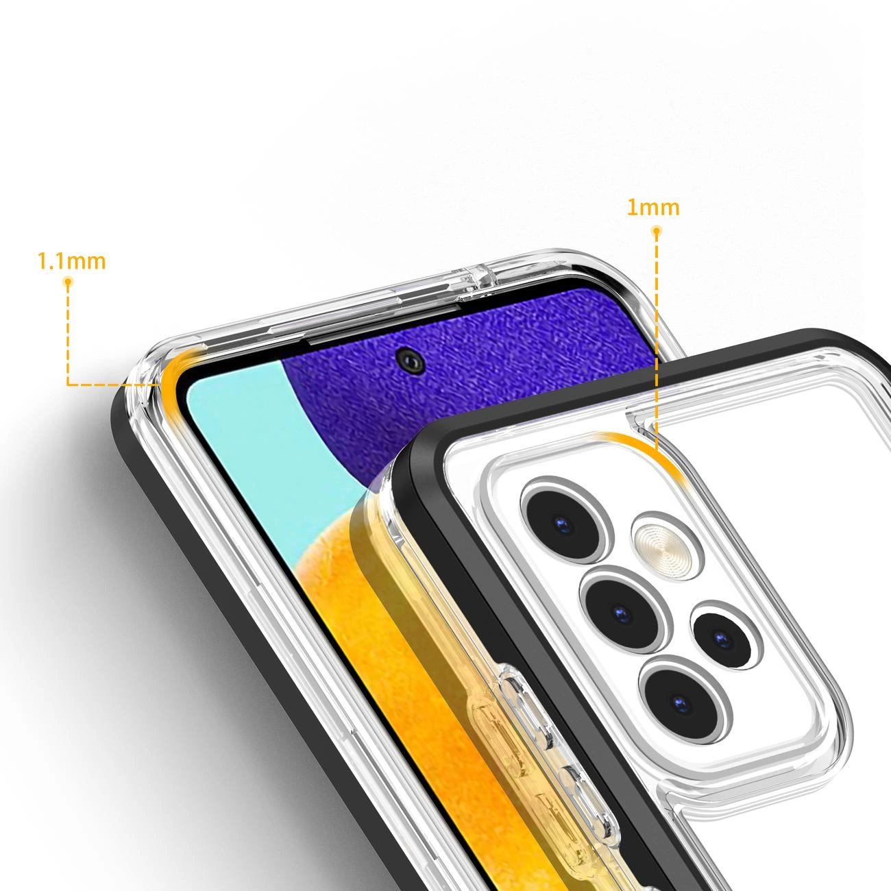 Clear 3in1 Case Samsung Galaxy A73 rėmelio gelio dėklas juodas - Image 4