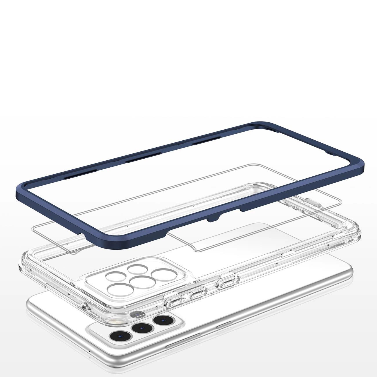 Clear 3in1 Case Samsung Galaxy A73 rėmelio gelio dėklas mėlynas - Image 5