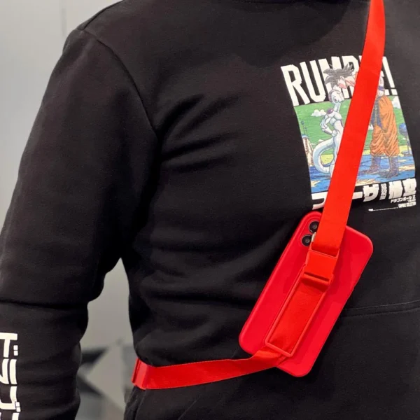 Rope Case silikoninis dėklas su dirželiu Samsung Galaxy S22 Ultra raudonas - Image 16