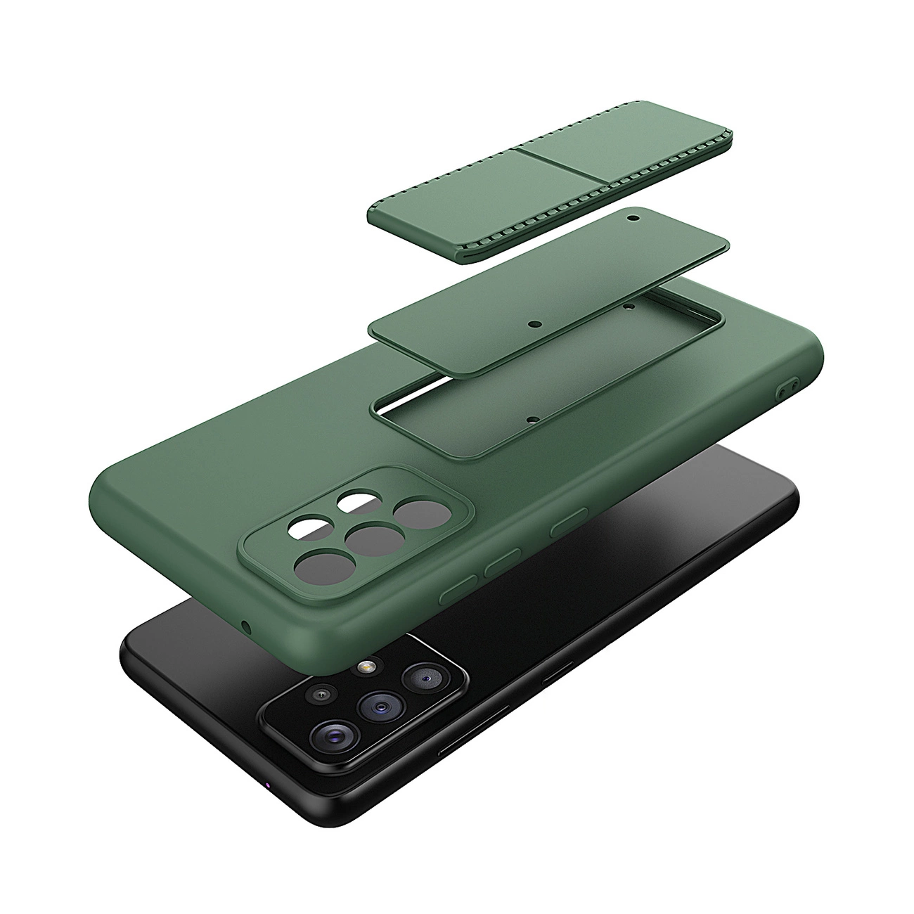 Wozinsky Kickstand silikoninis dėklas su stoveliu Samsung Galaxy A73 juodas - Image 6