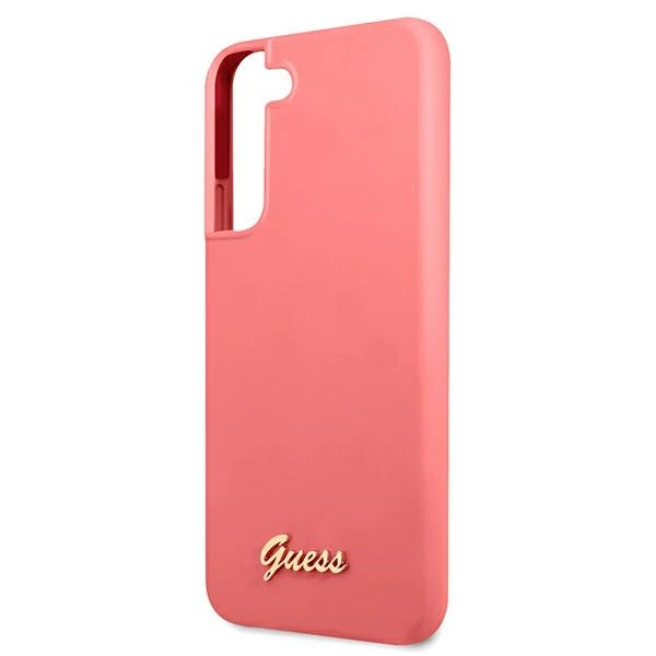 Guess GUHCS22MLSLMGFU S22+ S906 fuksija/fuchsia kietas silikoninis dėklas Script Metal Logo - Image 6