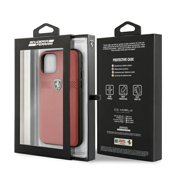 Ferrari FEOBAHCN58RE iPhone 11 Pro 5,8" raudonas/red kietas dėklas Off Track Leather - Image 7