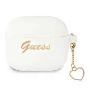Guess GUA3LSCHSH AirPods 3 cover white/white Silicone Charm Heart Collection