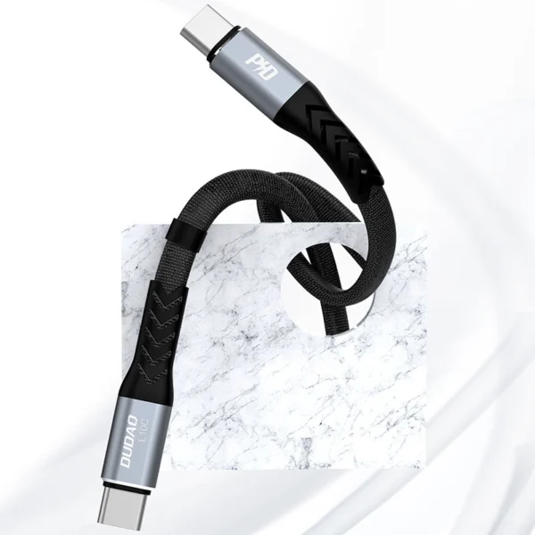 Dudao L10C USB-C – USB-C PD laidas 100W 5A 0,23m – juodas - Image 4
