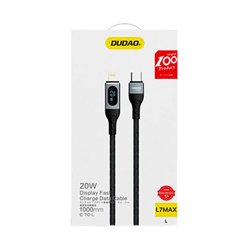 Dudao USB Type C – Lightning laidas greitam įkrovimui PD 20W 1m juodas (L7MaxL) - Image 5