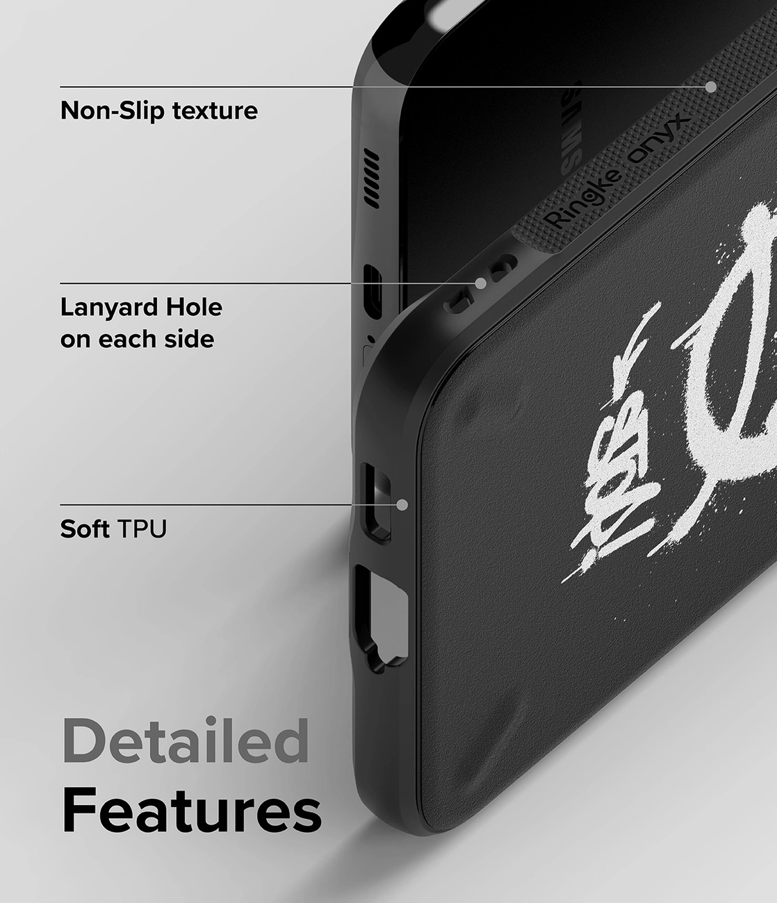 Ringke Onyx Design tvirtas dėklas Samsung Galaxy S22+ (S22 Plus) juodas (X) - Image 3