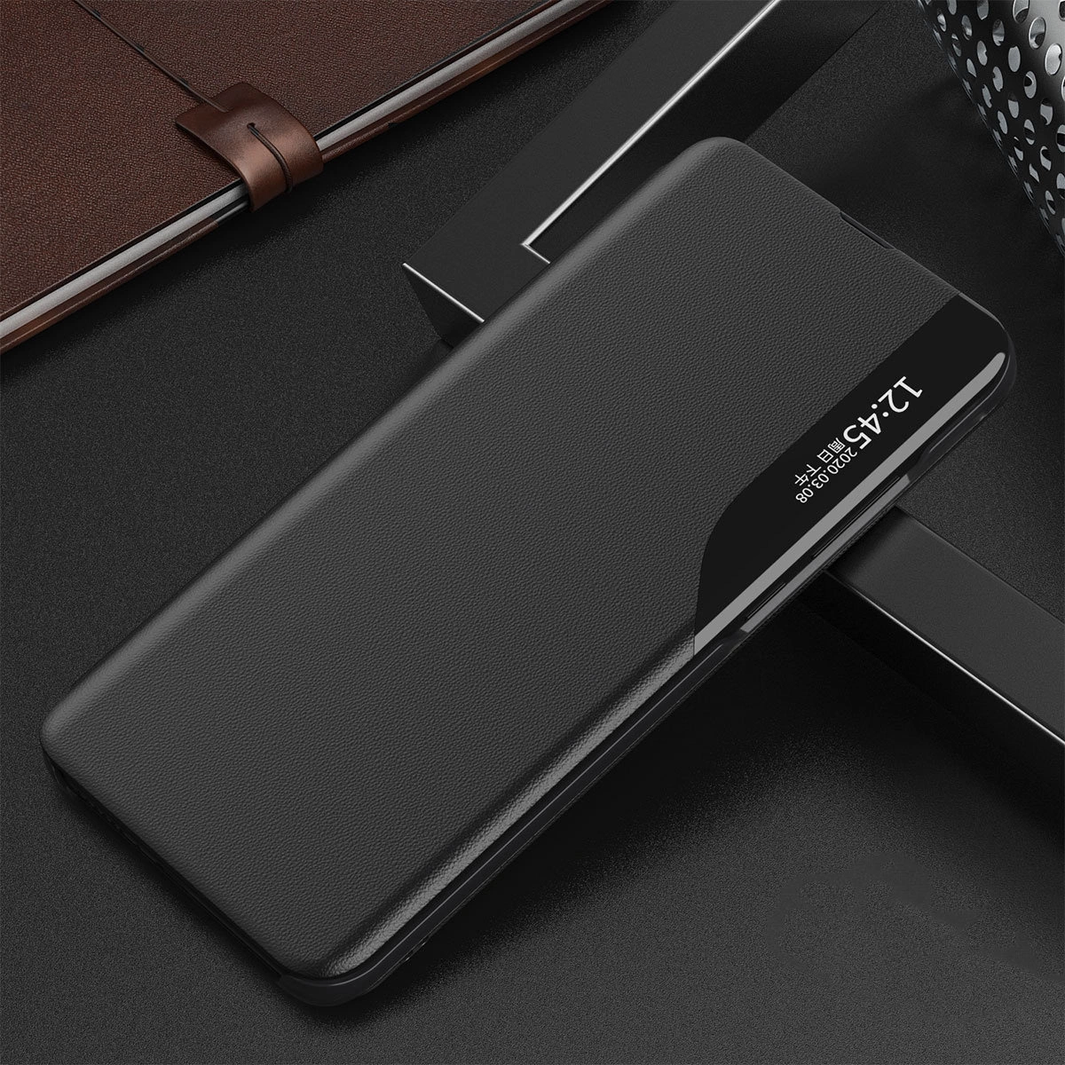 Eco Leather View dėklas elegantiškas flip su stovėjimo funkcija Xiaomi Redmi Note 11 Pro+ 5G / 11 Pro 5G / 11 Pro juodas - Image 10