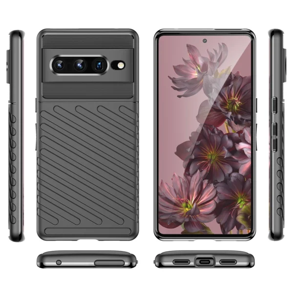 Thunder dėklas lanksčiu armuotu paviršiumi Google Pixel 7 Pro juodas - Image 7