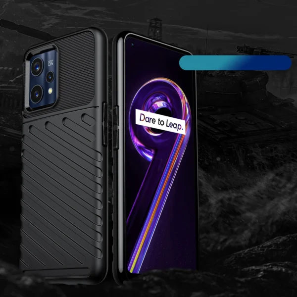 Thunder dėklas lanksčiu armuotu paviršiumi Realme 9 Pro+ (9 Pro Plus) juodas - Image 2