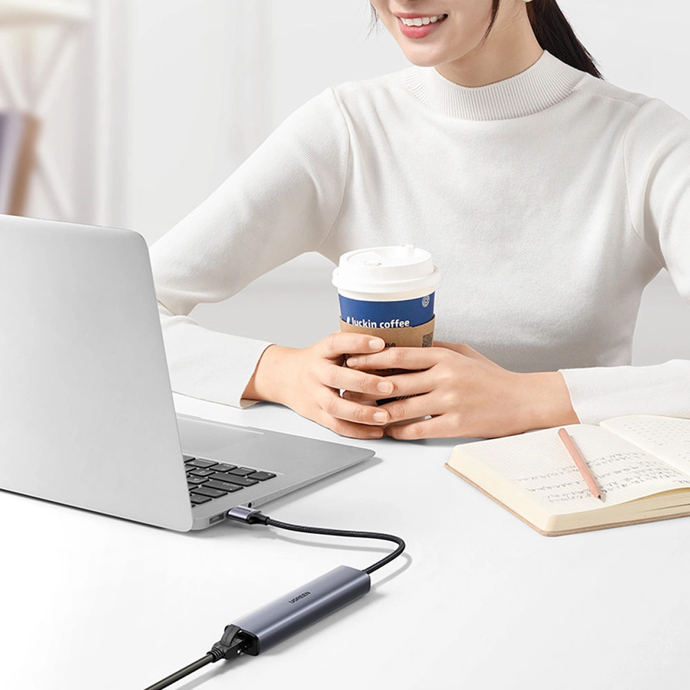 Ugreen daugiafunkcis adapteris HUB USB 3.0 – 3 x USB / Ethernet RJ-45 / USB Type C PD pilkas (CM475) - Image 13