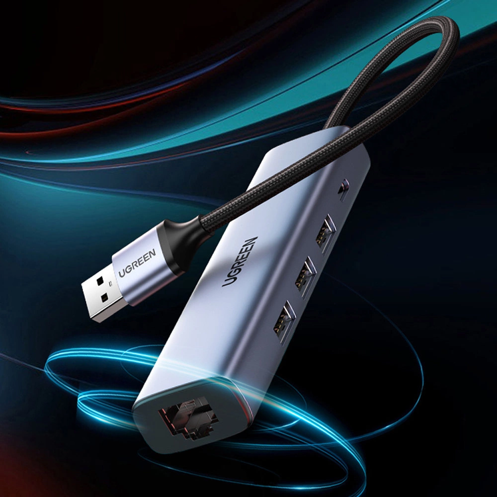 Ugreen daugiafunkcis adapteris HUB USB 3.0 – 3 x USB / Ethernet RJ-45 / USB Type C PD pilkas (CM475) - Image 15