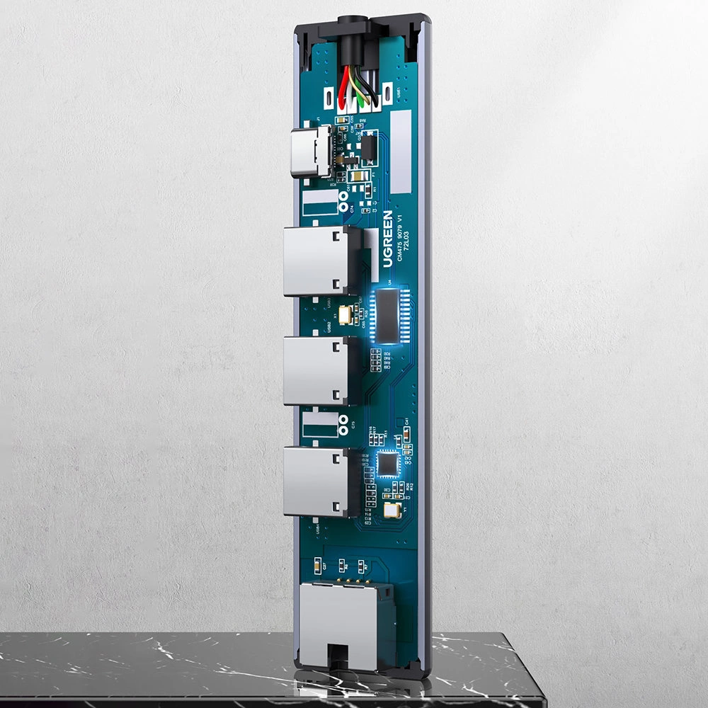 Ugreen daugiafunkcis adapteris HUB USB 3.0 – 3 x USB / Ethernet RJ-45 / USB Type C PD pilkas (CM475) - Image 12