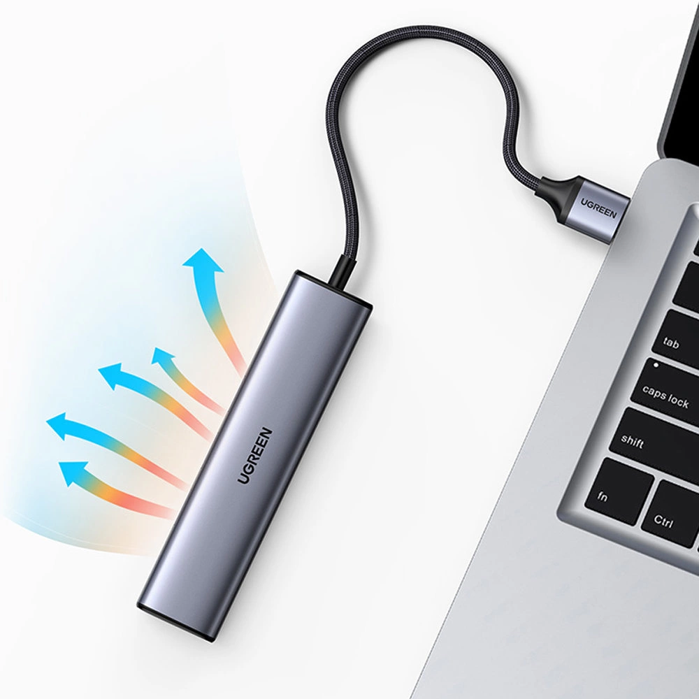 Ugreen daugiafunkcis adapteris HUB USB 3.0 – 3 x USB / Ethernet RJ-45 / USB Type C PD pilkas (CM475) - Image 3