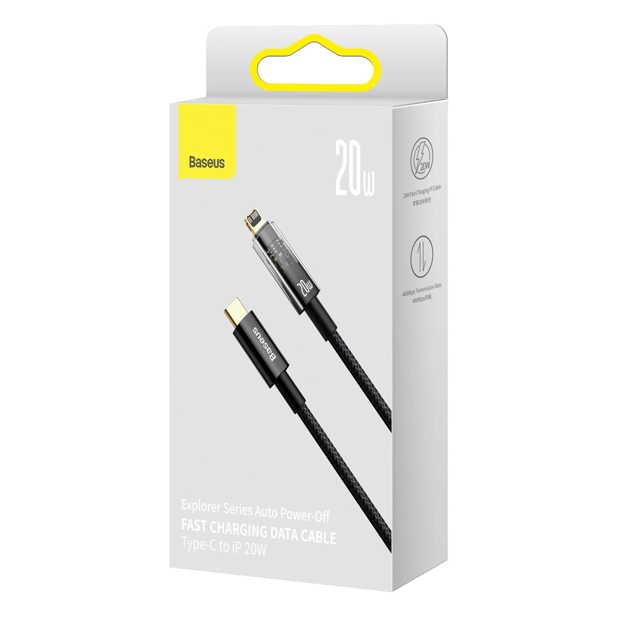 Baseus Explorer Series USB Type C - Lightning 20W 1m kabelis juodas (CATS000001) - Image 5