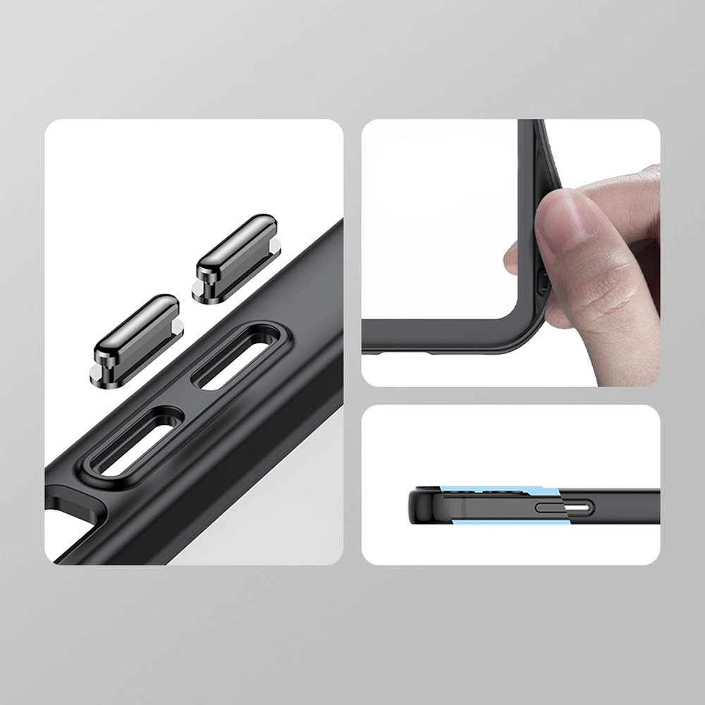 Outer Space dėklas iPhone 12 kietas su geliniu rėmeliu juodas - Image 2