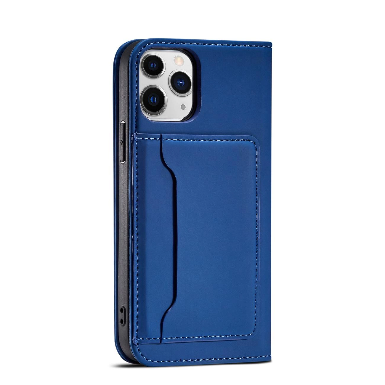 Magnetinis kortelių dėklas iPhone 12 Pro Max dėklas su kortelių laikikliu mėlynas - Image 6