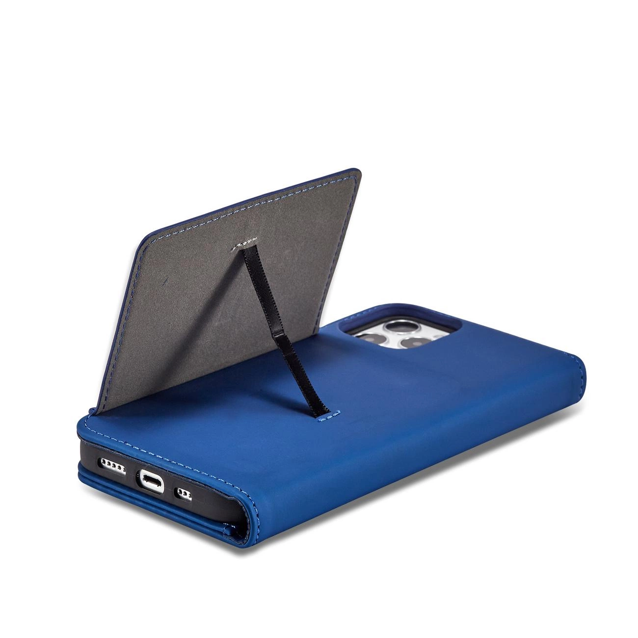 Magnetinis kortelių dėklas iPhone 12 Pro Max dėklas su kortelių laikikliu mėlynas - Image 9