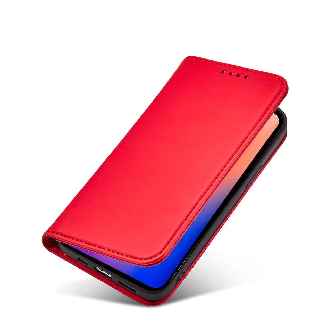Magnetinis kortelių dėklas iPhone 12 Pro Max dėklas su kortelių laikikliu raudonas - Image 8