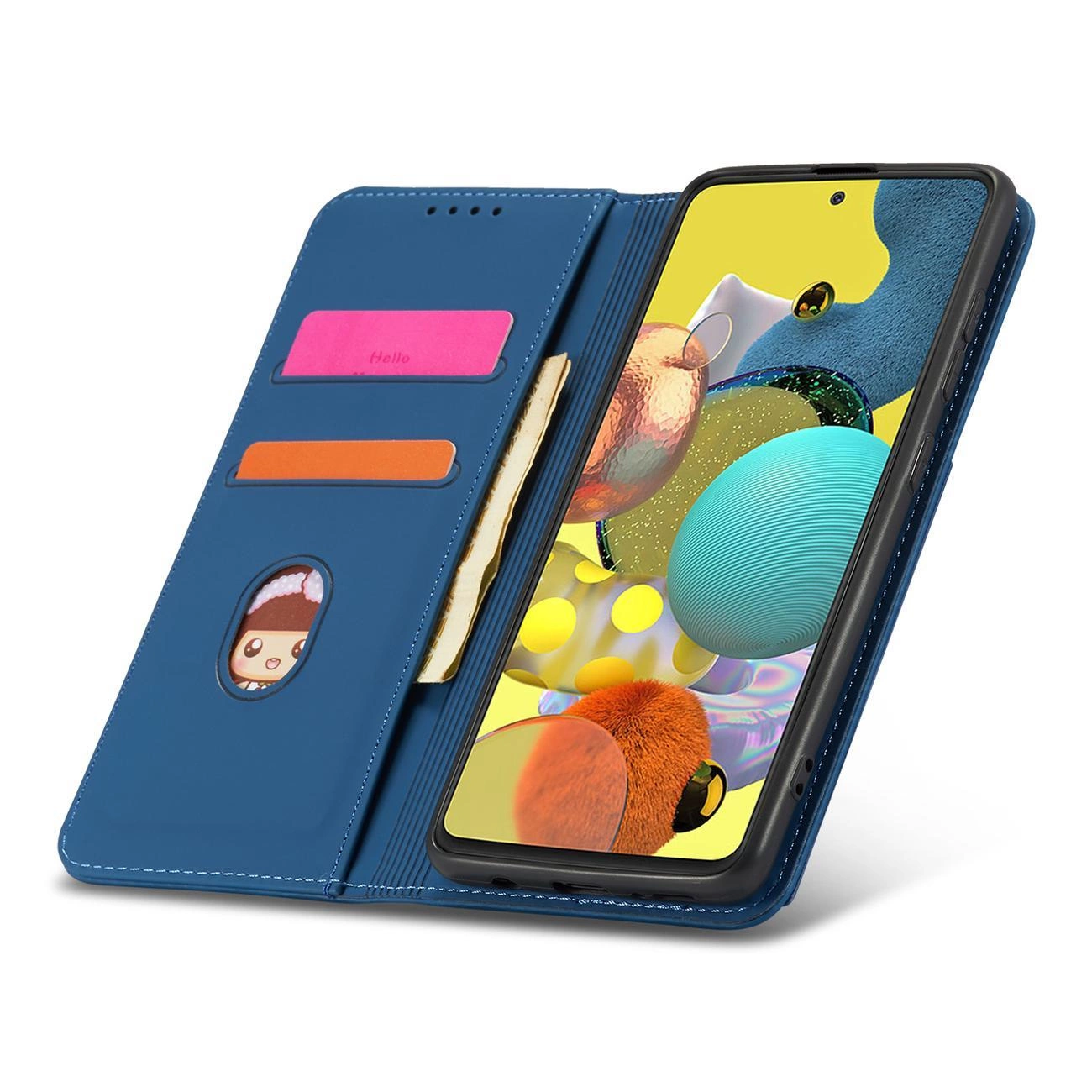 Magnetinis kortelių dėklas Samsung Galaxy A13 5G dėklas su kortelių laikikliu mėlynas - Image 11